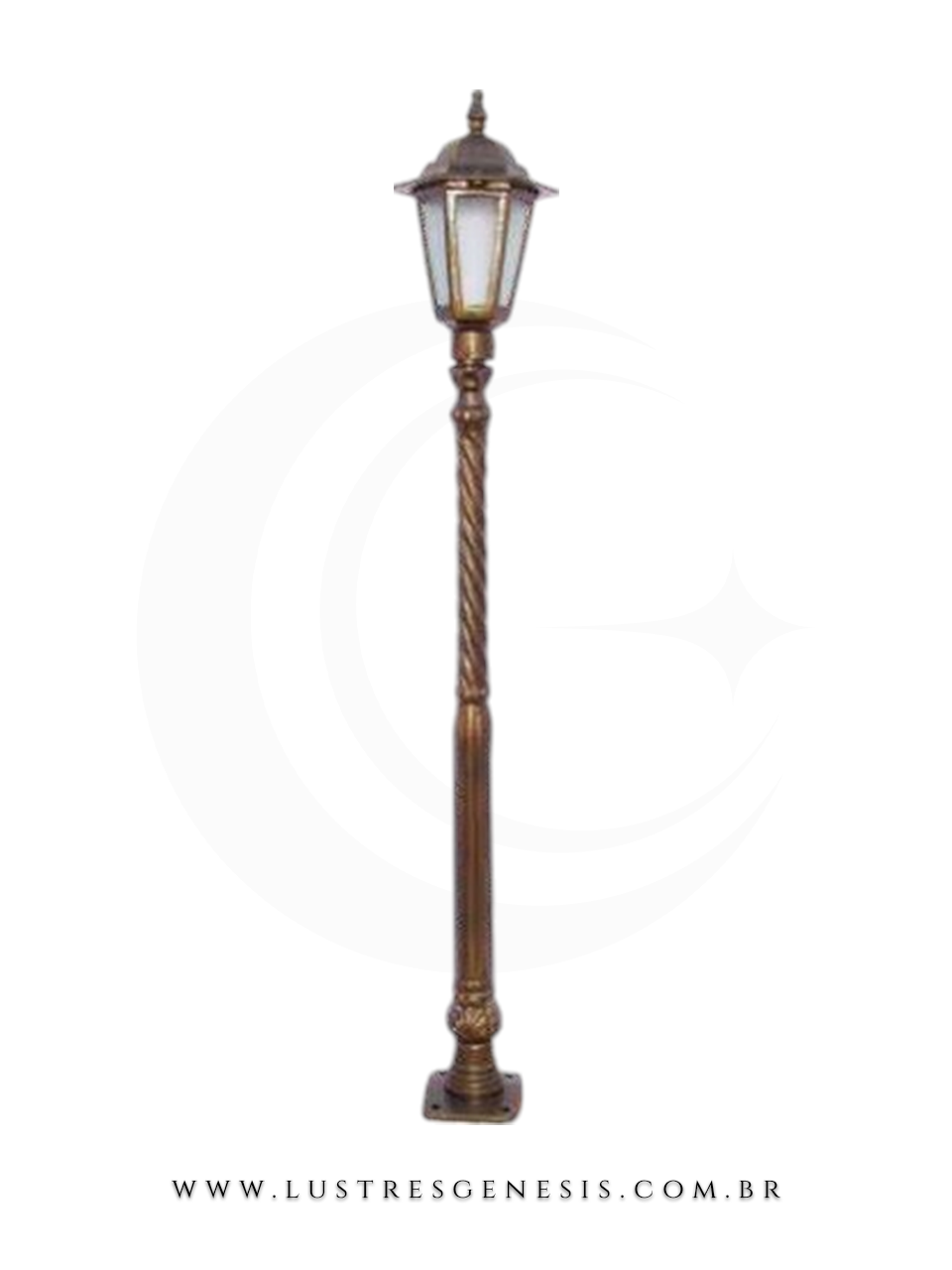 Poste de Iluminação externa Clássico Retro 1,14m estrutura robusta em alumínio fundido para jardim e fachada